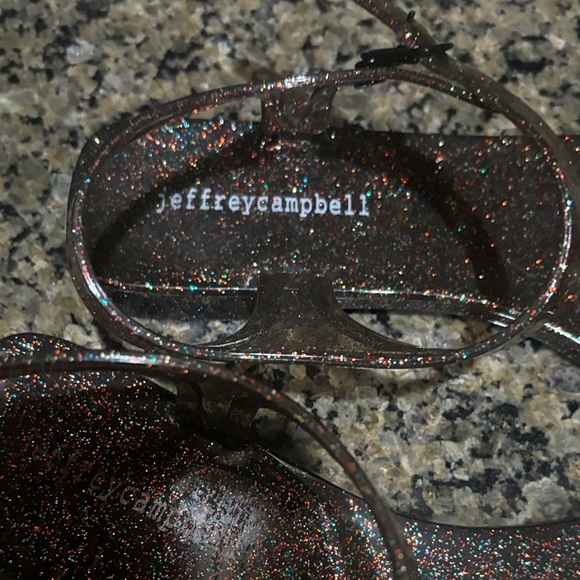 Jeffrey Campbell Glitter jelly Sandals with Floral Accent - Picture 3 of 5